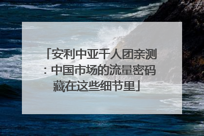 安利中亚千人团亲测：中国市场的流量密码 藏在这些细节里