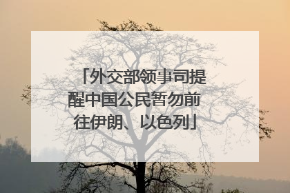 外交部领事司提醒中国公民暂勿前往伊朗、以色列
