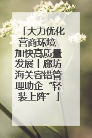 大力优化营商环境 加快高质量发展丨廊坊海关容错管理助企“轻装上阵”