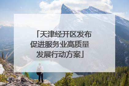 天津经开区发布促进服务业高质量发展行动方案
