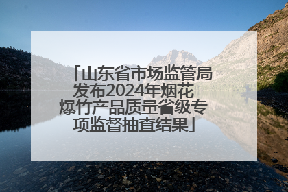 山东省市场监管局发布2024年烟花爆竹产品质量省级专项监督抽查结果