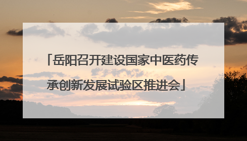 岳阳召开建设国家中医药传承创新发展试验区推进会