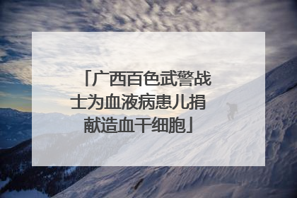 广西百色武警战士为血液病患儿捐献造血干细胞