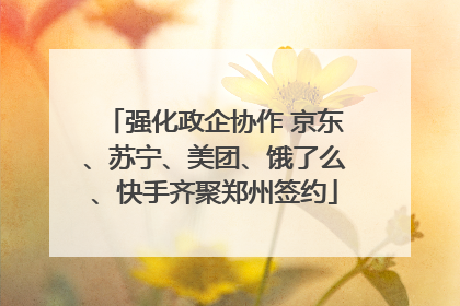 强化政企协作 京东、苏宁、美团、饿了么、快手齐聚郑州签约