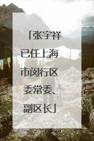 张宇祥已任上海市闵行区委常委、副区长