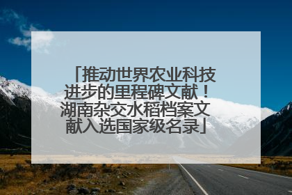 推动世界农业科技进步的里程碑文献！湖南杂交水稻档案文献入选国家级名录