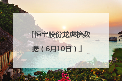 恒宝股份龙虎榜数据（6月10日）