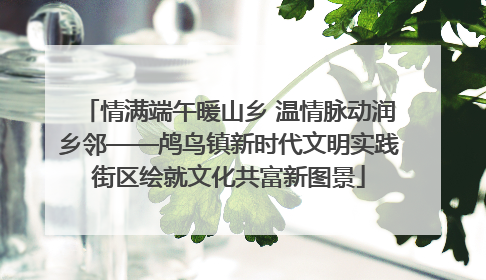 情满端午暖山乡 温情脉动润乡邻——鸬鸟镇新时代文明实践街区绘就文化共富新图景