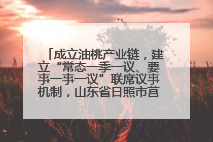 成立油桃产业链，建立“常态一季一议、要事一事一议”联席议事机制，山东省日照市莒县果庄镇——13个党小组“全周期”育果