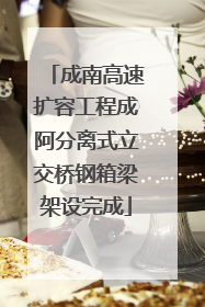 成南高速扩容工程成阿分离式立交桥钢箱梁架设完成