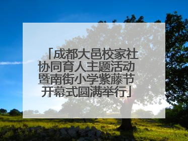 成都大邑校家社协同育人主题活动暨南街小学紫藤节开幕式圆满举行