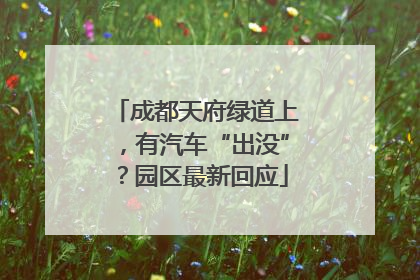 成都天府绿道上,有汽车“出没”?园区最新回应