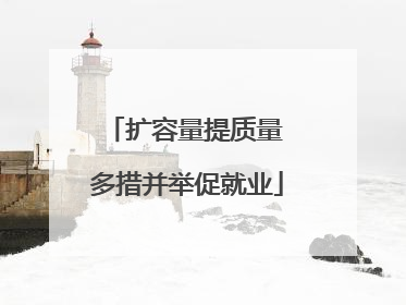 扩容量提质量 多措并举促就业