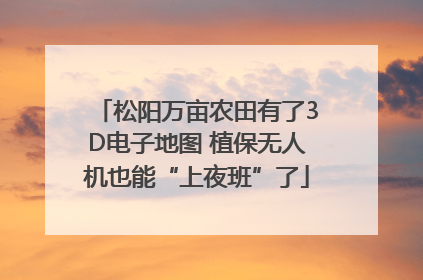 松阳万亩农田有了3D电子地图 植保无人机也能“上夜班”了