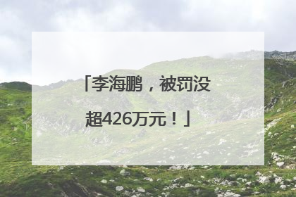 李海鹏，被罚没超426万元！
