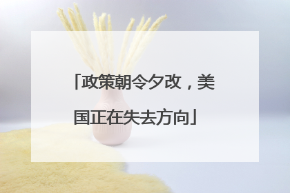 政策朝令夕改，美国正在失去方向