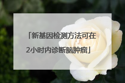 新基因检测方法可在2小时内诊断脑肿瘤