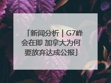 新闻分析｜G7峰会在即 加拿大为何要放弃达成公报