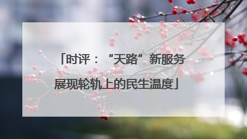 时评：“天路”新服务展现轮轨上的民生温度