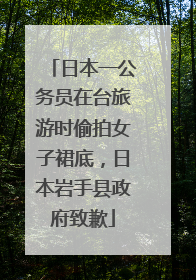 日本一公务员在台旅游时偷拍女子裙底，日本岩手县政府致歉