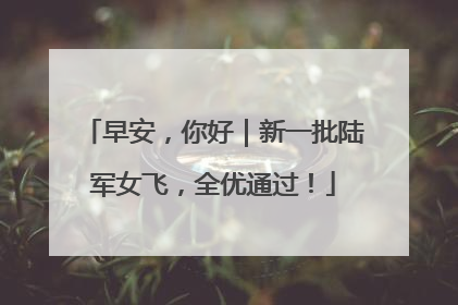 早安，你好｜新一批陆军女飞，全优通过！