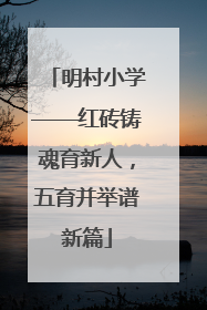 明村小学——红砖铸魂育新人，五育并举谱新篇