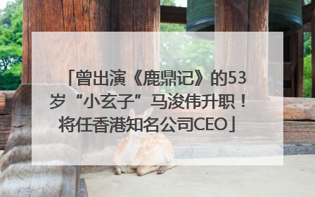 曾出演《鹿鼎记》的53岁“小玄子”马浚伟升职！将任香港知名公司CEO