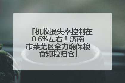 机收损失率控制在0.6%左右！济南市莱芜区全力确保粮食颗粒归仓