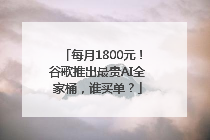 每月1800元！谷歌推出最贵AI全家桶，谁买单？
