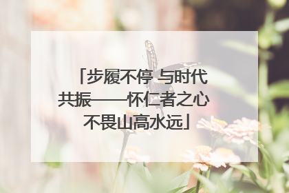 步履不停 与时代共振——怀仁者之心 不畏山高水远