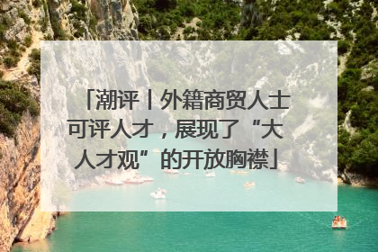 潮评丨外籍商贸人士可评人才，展现了“大人才观”的开放胸襟