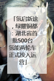 氢启新途，绿耀铜都：湖北省首批500台氢能两轮车正式投入运营