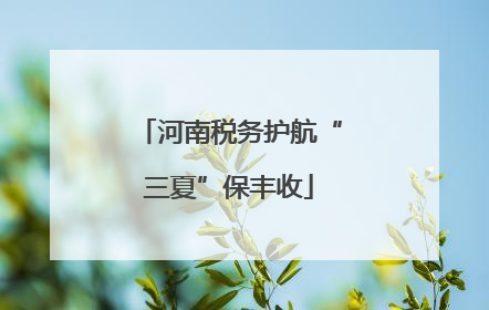 河南税务护航“三夏”保丰收