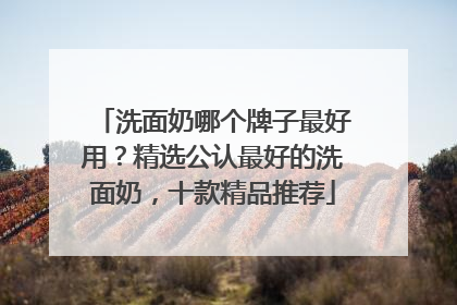 洗面奶哪个牌子最好用？精选公认最好的洗面奶，十款精品推荐