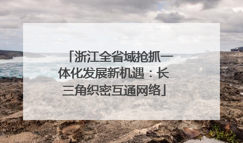 浙江全省域抢抓一体化发展新机遇：长三角织密互通网络