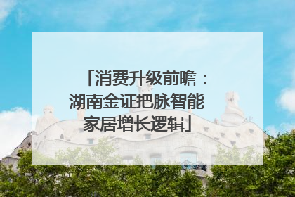 消费升级前瞻：湖南金证把脉智能家居增长逻辑