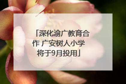 深化渝广教育合作 广安树人小学将于9月投用