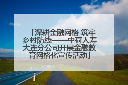 深耕金融网格 筑牢乡村防线——中荷人寿大连分公司开展金融教育网格化宣传活动