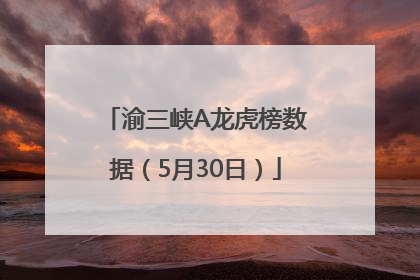 渝三峡A龙虎榜数据（5月30日）