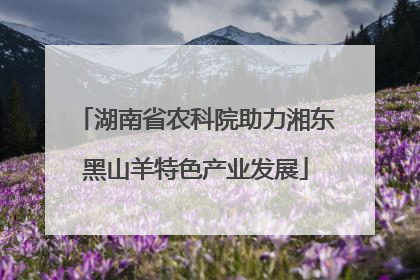 湖南省农科院助力湘东黑山羊特色产业发展