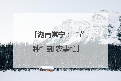 湖南常宁：“芒种”到 农事忙