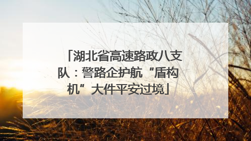 湖北省高速路政八支队：警路企护航“盾构机”大件平安过境