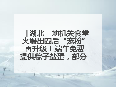 湖北一地机关食堂火爆出圈后“宠粉” 再升级！端午免费提供粽子盐蛋，部分人可八折