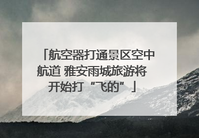 航空器打通景区空中航道 雅安雨城旅游将开始打“飞的”