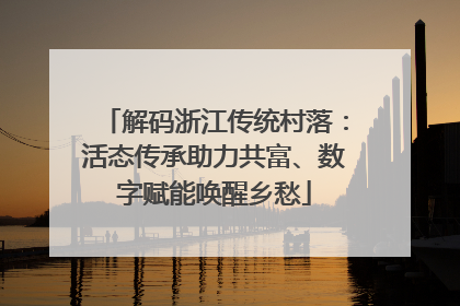 解码浙江传统村落：活态传承助力共富、数字赋能唤醒乡愁