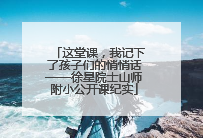 这堂课，我记下了孩子们的悄悄话——徐星院士山师附小公开课纪实