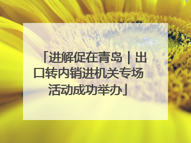 进解促在青岛｜出口转内销进机关专场活动成功举办