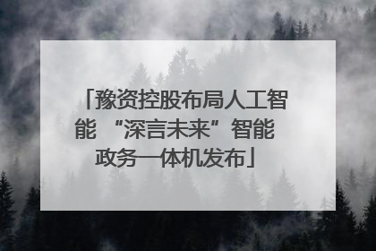 豫资控股布局人工智能 “深言未来”智能政务一体机发布