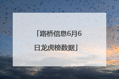 路桥信息6月6日龙虎榜数据