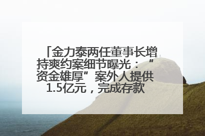 金力泰两任董事长增持爽约案细节曝光：“资金雄厚”案外人提供1.5亿元，完成存款证明后当日转回